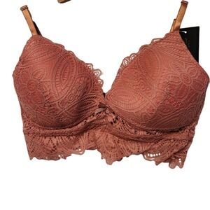 NWT Frederick's of Hollywood Finley Floral Lace Bralette Fairy Core Size L